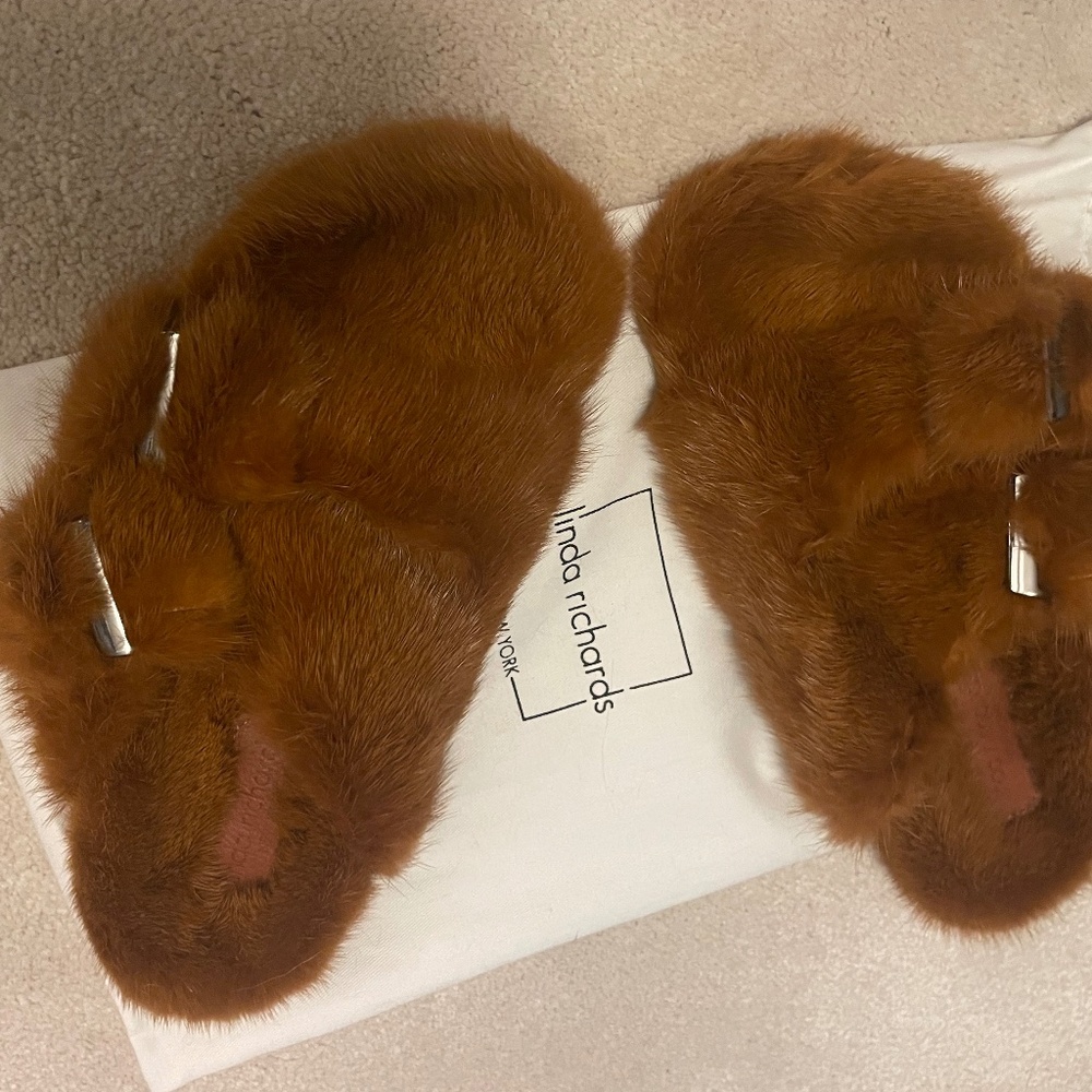 Linda Richards fur sandals